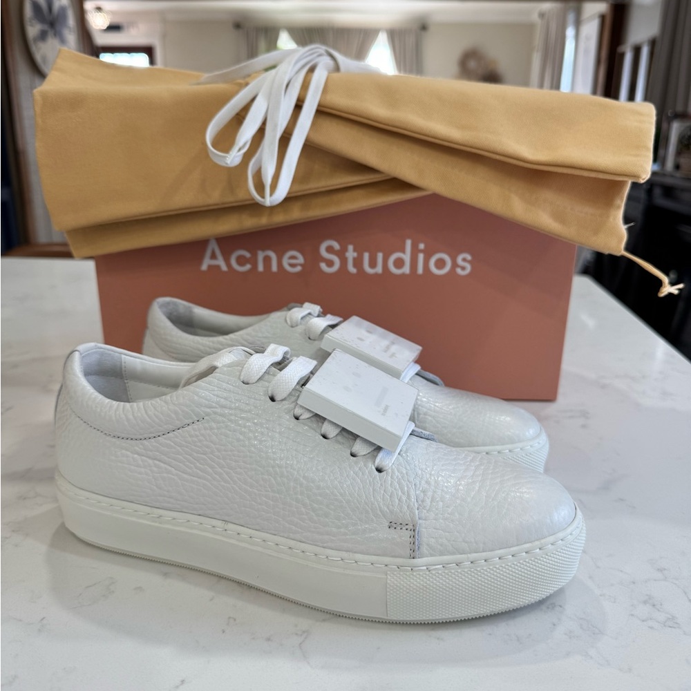Acne White Leather Sneakers
